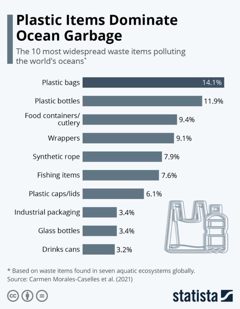 Plastic Items Dominate Ocean Garbage