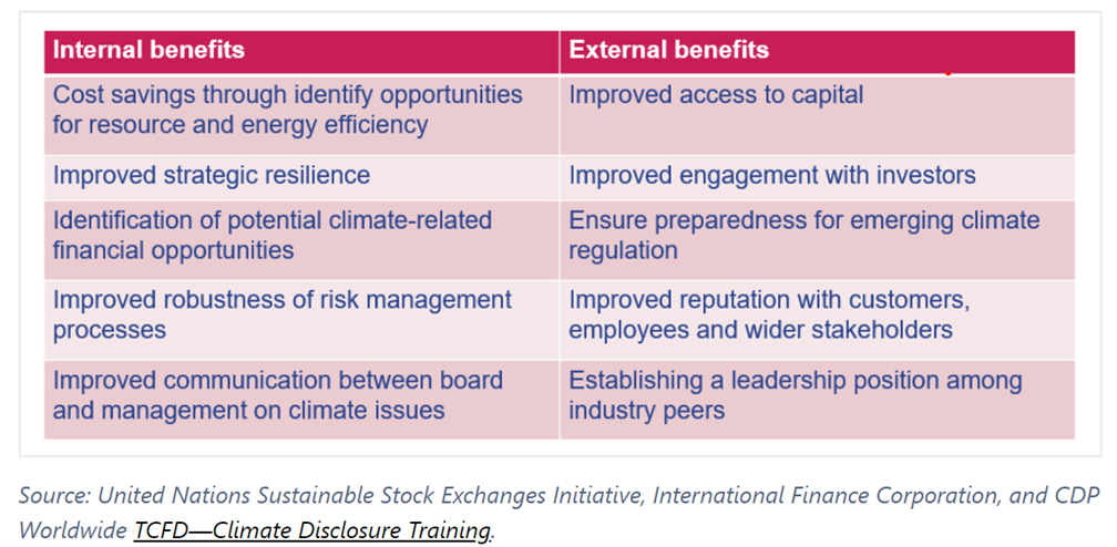 Internal and External Benefits of Climate Disclosure Rules