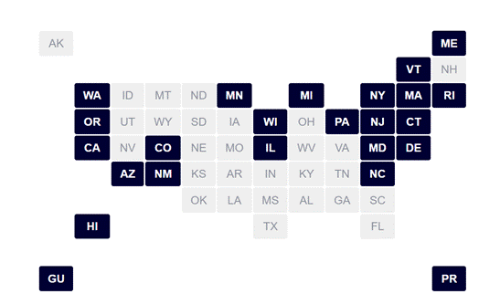 States amd Territories in the US Climate Alliance